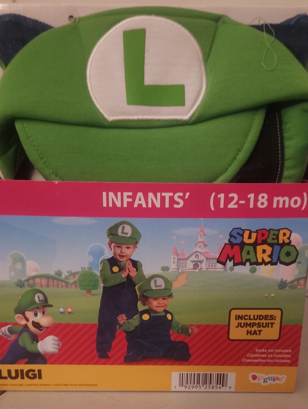 Nintendo Baby Luigi Green & Dark Blue Jumpsuit and Hat Costume